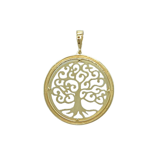 New 9ct Gold Tree of Life Circle Pendant