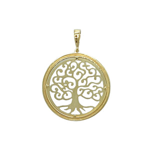 New 9ct Gold Tree of Life Circle Pendant