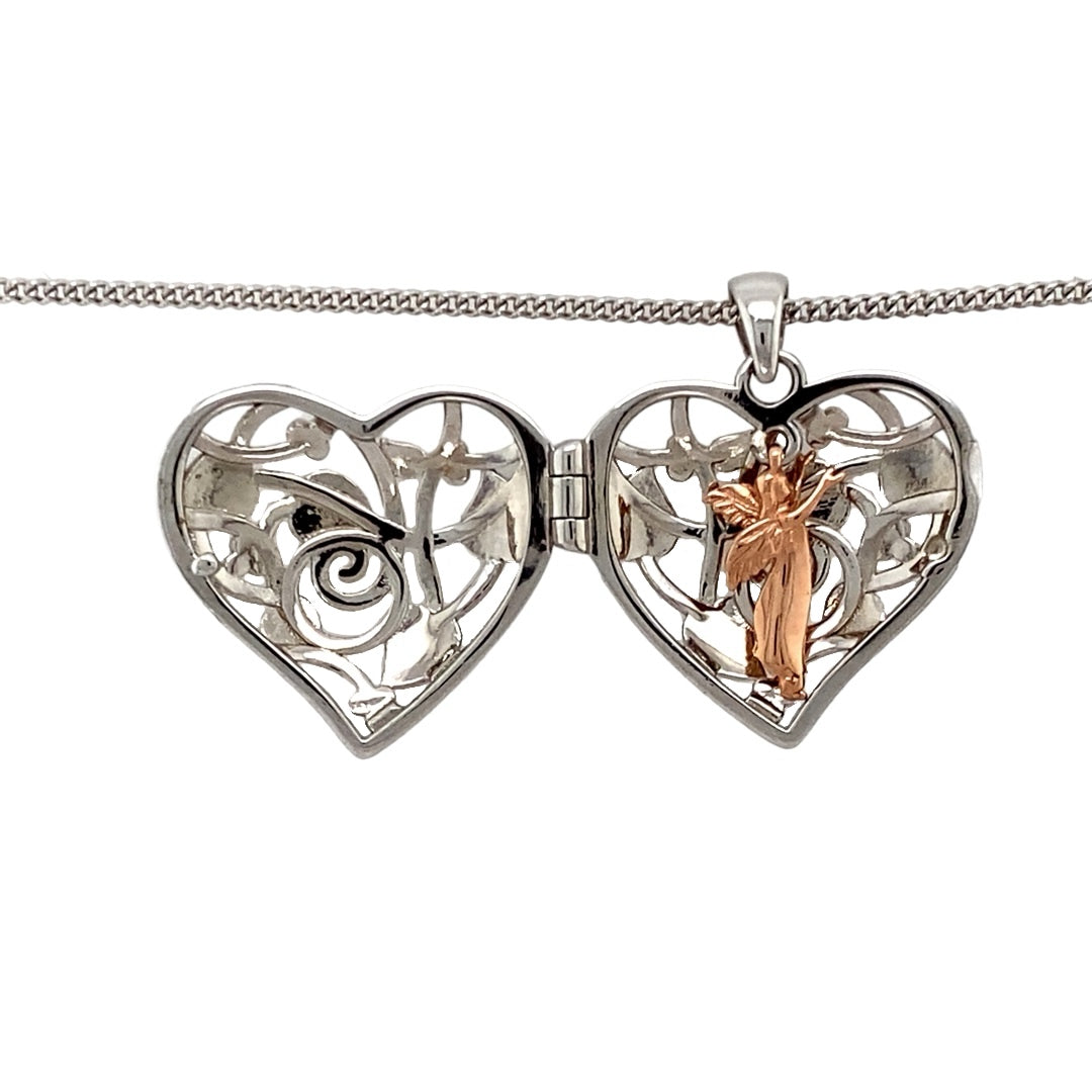 925 Silver Clogau Tree of Life Fairy Heart Locket 18" - 22" Necklace
