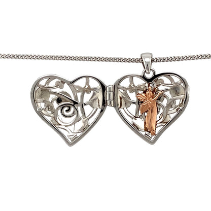 925 Silver Clogau Tree of Life Fairy Heart Locket 18" - 22" Necklace