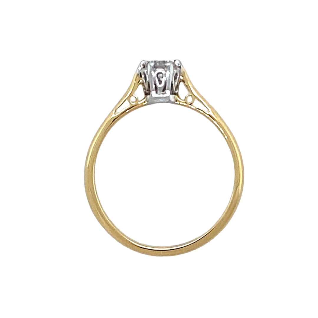 18ct Gold & Diamond Set Solitaire Ring