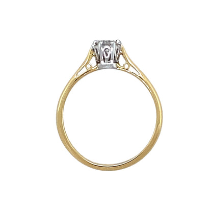 18ct Gold & Diamond Set Solitaire Ring
