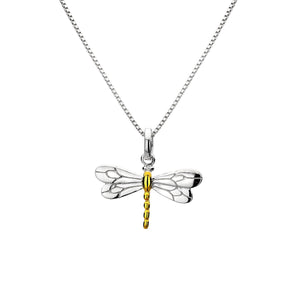 New 925 Silver Dragonfly Pendant on an 18" fine pendant chain (chain styles may vary)