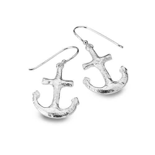 925 Silver Anchor Drop Earrings