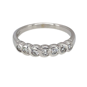 9ct White Gold & Diamond Set Band Ring