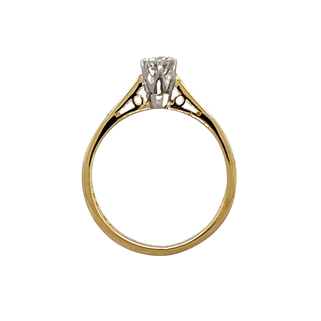 18ct Gold & Diamond Set Solitaire Ring