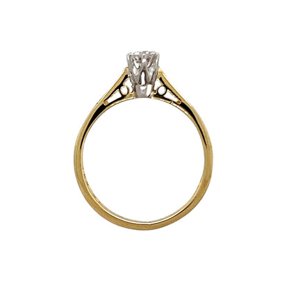 18ct Gold & Diamond Set Solitaire Ring