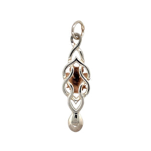 New 925 Silver with 9ct Rose Gold Three Feather Celtic Lovespoon Pendant with the weight 2.60 grams