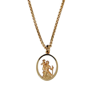 9ct Gold St Christopher 18" Necklace