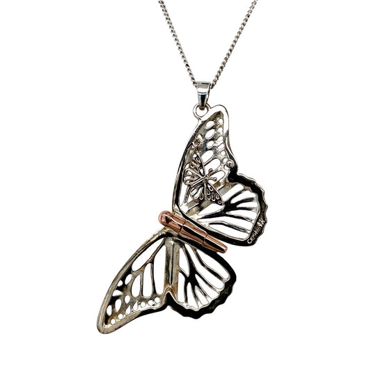 925 Silver Clogau Butterfly 18" Necklace