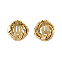 Load image into Gallery viewer, Preowned 9ct Yellow Gold Intertwined Loose Circle Clip On Earrings with the weight 3.60 grams
