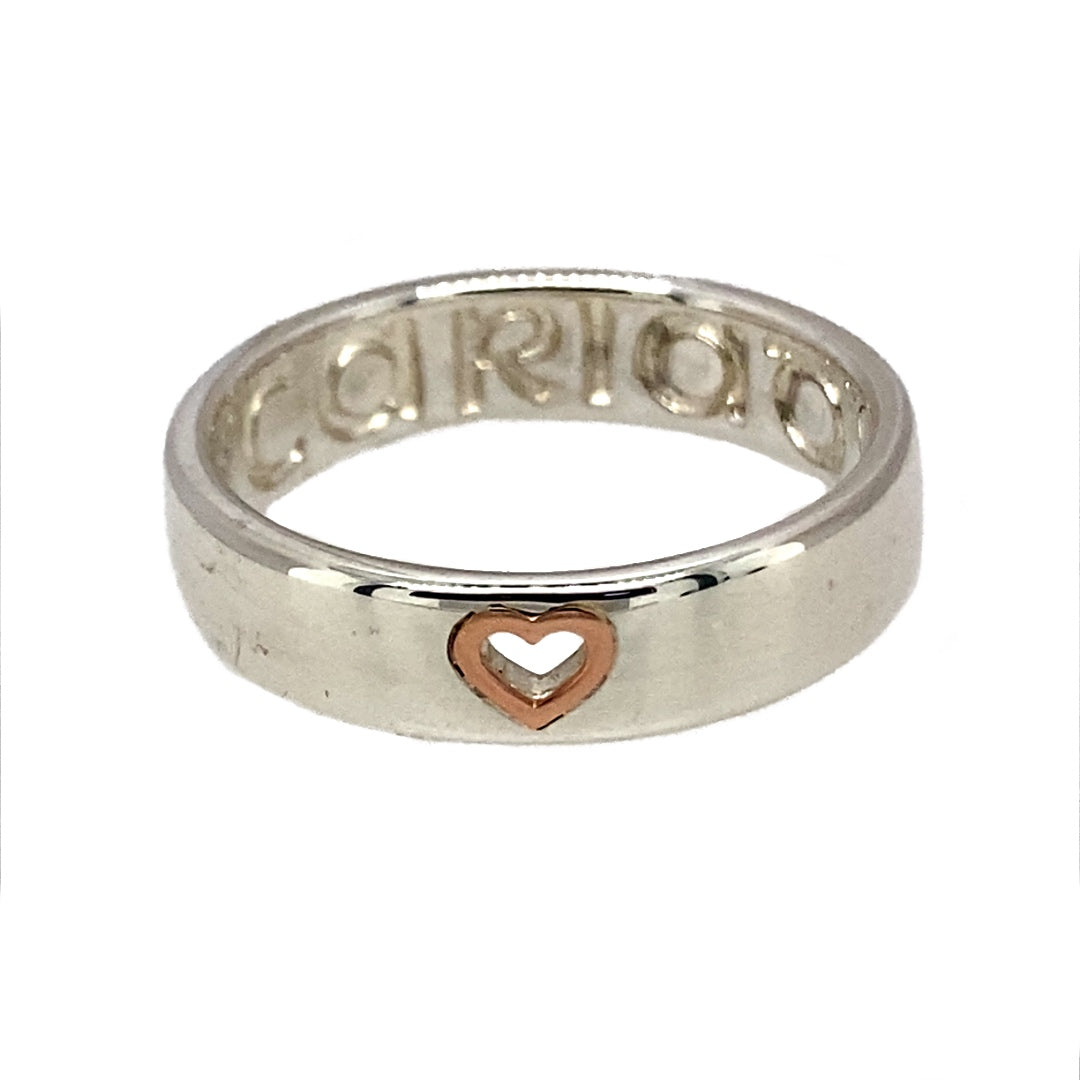 925 Silver Clogau Cariad Heart Band Ring