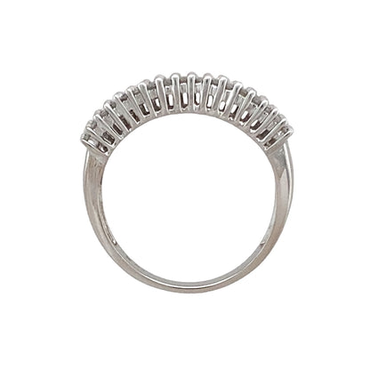 9ct White Gold & Diamond Set Band Ring