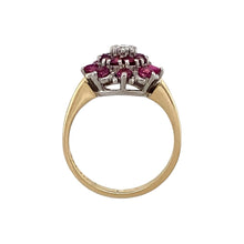 Load image into Gallery viewer, 9ct Gold Diamond &amp; Ruby Set Cluster Ring
