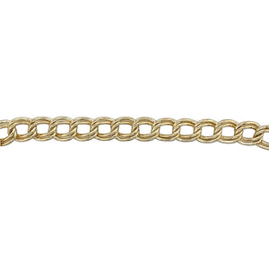 9ct Gold Heart Padlock 7" Charm Bracelet