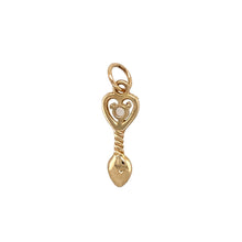 Load image into Gallery viewer, New 9ct Yellow Gold &amp; Moonstone Set June Birthstone Lovespoon Pendant with the weight 0.90 grams. The moonstone is 3mm diameter
