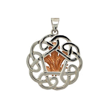 Load image into Gallery viewer, New 925 Silver with 9ct Rose Gold Three Feather Celtic Knot Pendant with the weight 5.30 grams

