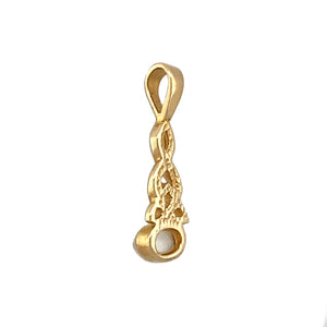 New 9ct Yellow Gold & Moonstone Set Celtic Knot Pendant with the weight 1.40 grams. The moonstone is 4mm by 6mm