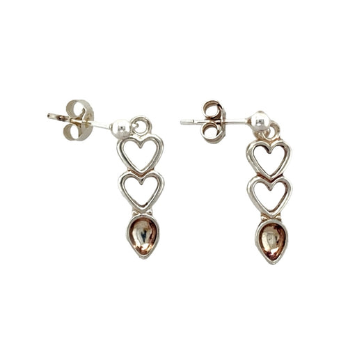 New 925 Silver Heart Lovespoon Drop Earrings