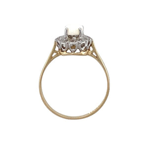 9ct Gold Diamond & Opal Set Cluster Ring