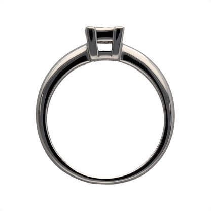 18ct White Gold & Diamond Illusion Solitaire Ring