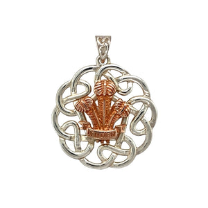 New 925 Silver Three Feather Celtic Knot Pendant