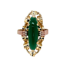 Load image into Gallery viewer, 14ct Gold &amp; Green Stone Set Dress Ring

