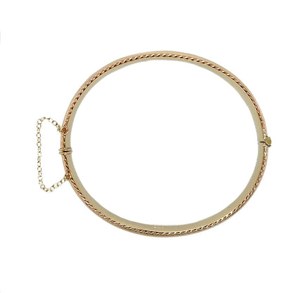 9ct Gold Clogau Rope Trim Hinged Bangle