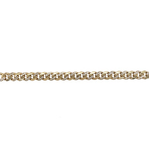 9ct Gold & Cubic Zirconia Set 8.5" Curb Bracelet