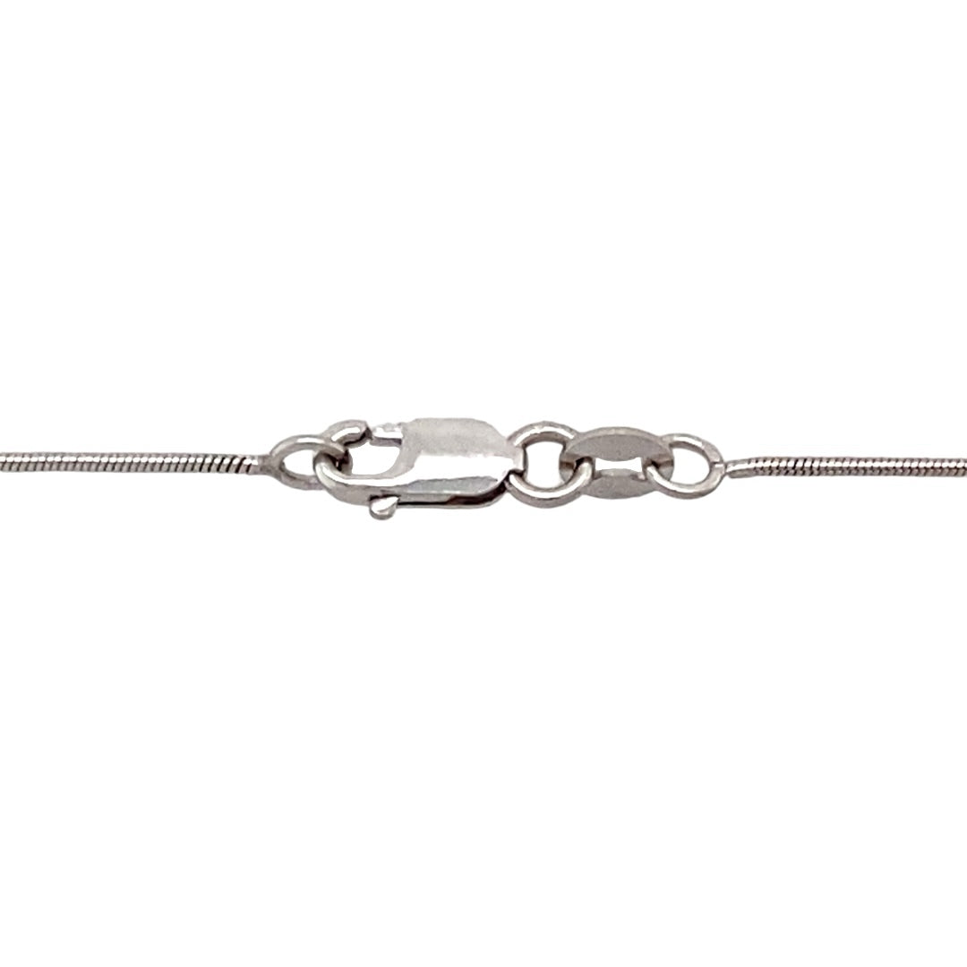 9ct White Gold & Cubic Zirconia Set Open Heart 16" Necklace