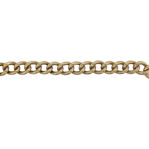 9ct Gold 8" Heart Padlock Safety Chain Charm Bracelet