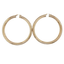 Load image into Gallery viewer, 9ct Gold Large Tubular Hoop Creole Earrings
