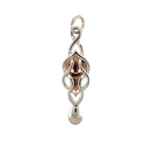 New 925 Silver with 9ct Rose Gold Celtic Cross Celtic Lovespoon Pendant with the weight 2.40 grams