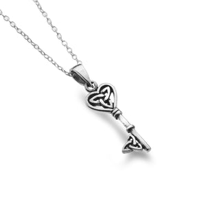 925 Silver Celtic Key 18" Necklace