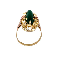 Load image into Gallery viewer, 14ct Gold &amp; Green Stone Set Dress Ring
