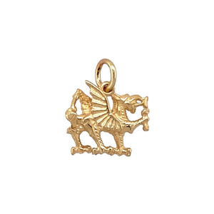 New 9ct Yellow Gold Welsh Dragon Pendant with the weight 2.20 grams