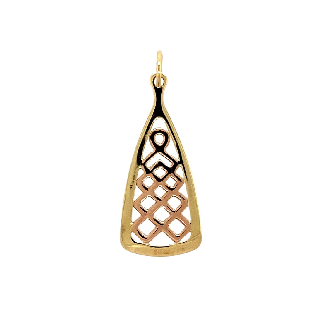 Preowned 9ct Yellow and Rose Gold Clogau Lady Guinevere Pendant with the weight 1.80 grams