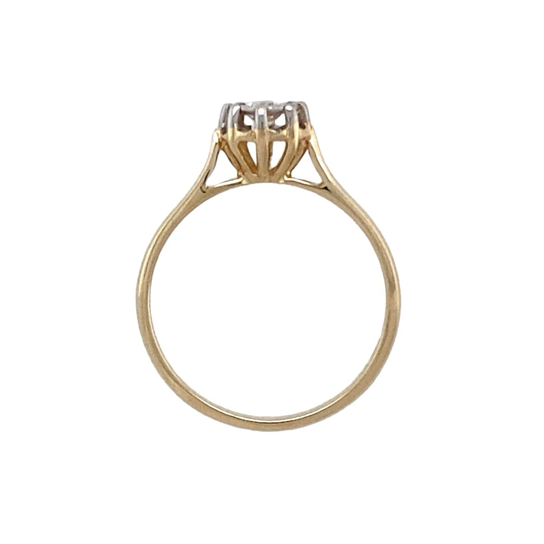 9ct Gold & Diamond Illusion Set Solitaire Ring