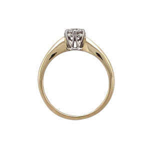 9ct Gold & Diamond Set Solitaire Ring