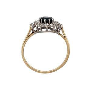 9ct Gold Diamond & Sapphire Set Cluster Ring