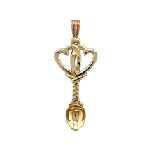 Load image into Gallery viewer, New 9ct Gold Double Heart Lovespoon Pendant
