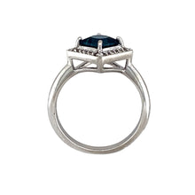 Load image into Gallery viewer, 925 Silver Blue Topaz &amp; Cubic Zirconia Kensington Love Clogau Ring
