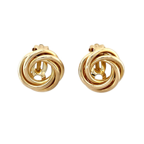 9ct Gold Intertwined Loose Circle Clip On Earrings