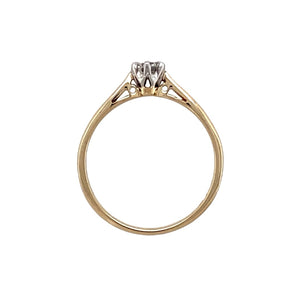 9ct Gold & Diamond Set Solitaire Ring