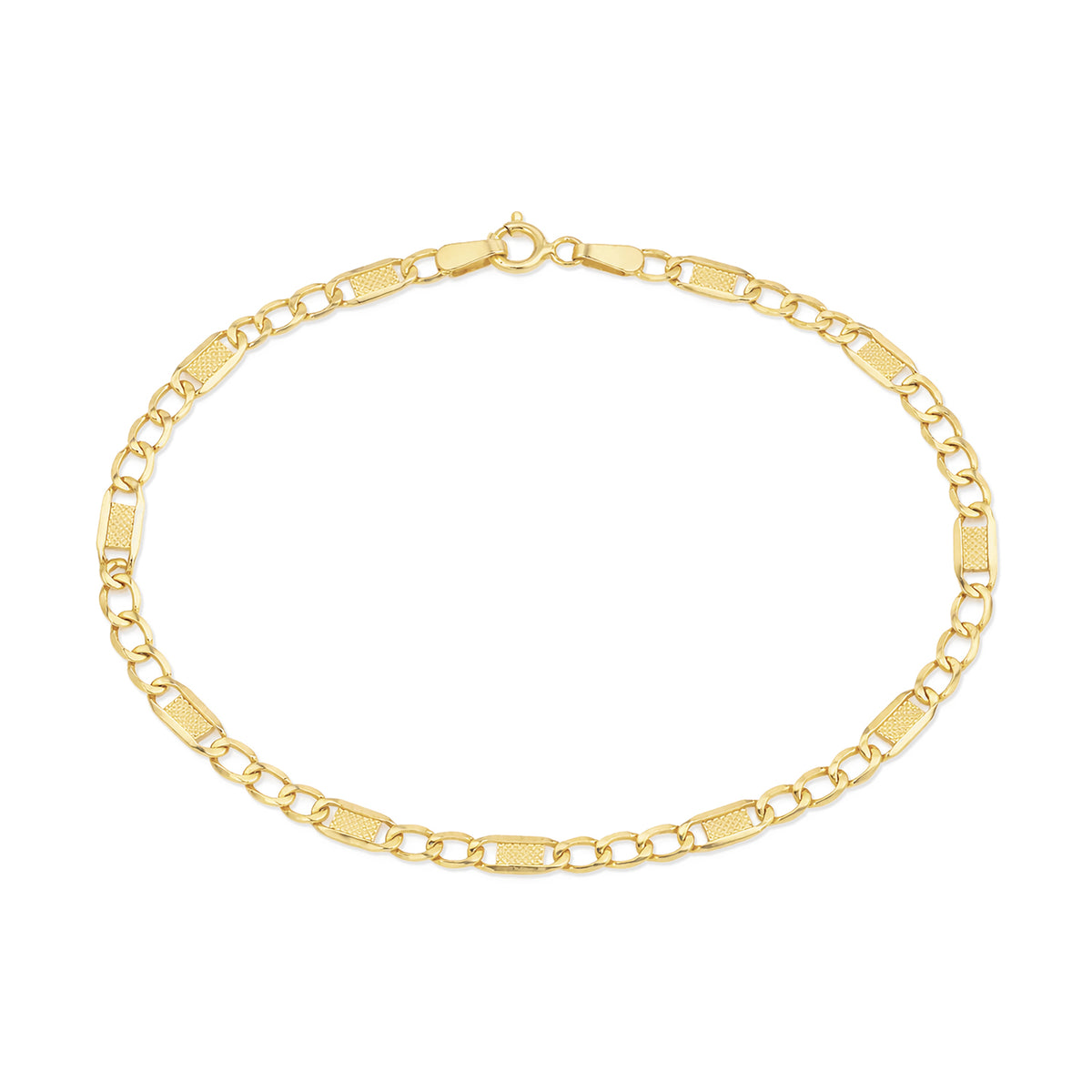9ct Gold 7.5" Bar Link Bracelet