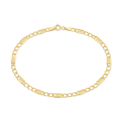 9ct Gold 7.5" Bar Link Bracelet