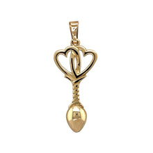 Load image into Gallery viewer, New 9ct Yellow Gold Double Heart Lovespoon Pendant with the weight 2.40 grams
