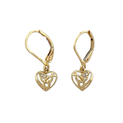 9ct Gold & Diamond Set Clogau Eternal Love Heart Dropper Earrings