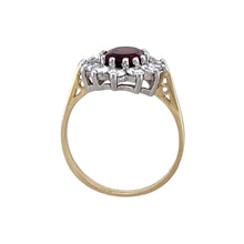 Load image into Gallery viewer, 9ct Gold Garnet &amp; Cubic Zirconia Set Cluster Ring
