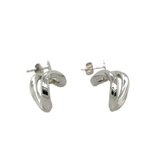 Load image into Gallery viewer, Preowned 9ct White Gold Oval Swirl Drop Earrings with the weight 2.50 grams
